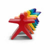 Rainbow coloured wooden human stacker