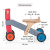 Wooden balance bike dimension